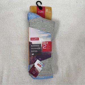 NWT Tru Fit 2 Pairs Rugged Unisex Outdoor Socks Long Crew Outdoor Shoe Size 5-10